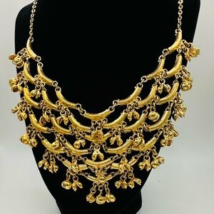 Goldtone Egyptian Style Bib Collar Necklace